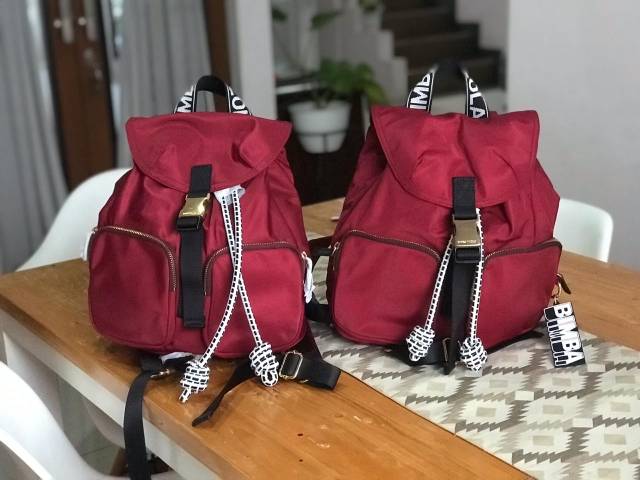 Tas Bimba Y Lola Medium Red Raspberry Backpack Original 100%, No KW