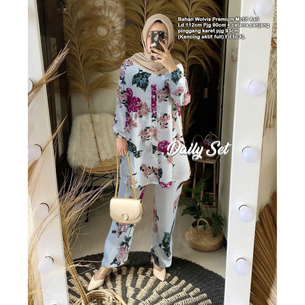 AS FASHION-REALPICT-US-SETELAN BAJU DAN TUNIK DAN CELANA WANITA JUMBO-STELAN HIJAB-SET MUSLIMAH