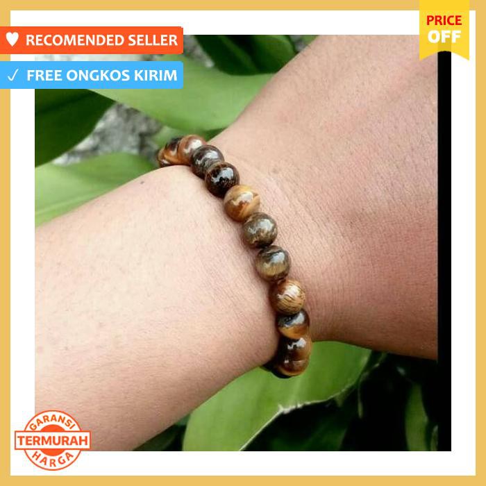 GELANG BATU AKIK NATURAL TIGER EYE ATAU BIDURI SEPAH