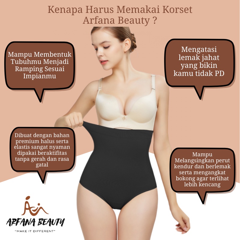 Korset pelangsing Celana Dalam Wanita Highwaist Korset Perut Buncit Underwear Pembakar Lemak Slimming Corset Pengangkat Bokong Calorie Off Pant Elastis Import Murah Terbaru