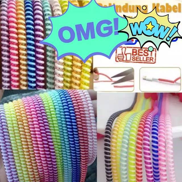 PELINDUNG KABEL 2 WARNA T44 / PELILIT KABEL SPIRAL / CORD PROTECTOR ....