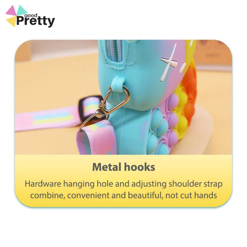 Kekerasan Beruang Dompet Koin Silikon Dekompresi Gelembung Pinch Messenger Tas Mainan Selempang - PD