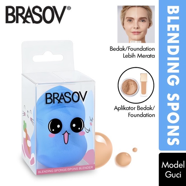 Brasov Spons Make Up Model Guci Diameter 3.5 Cm Concealer Sponge Blending Spon Xx-Ct