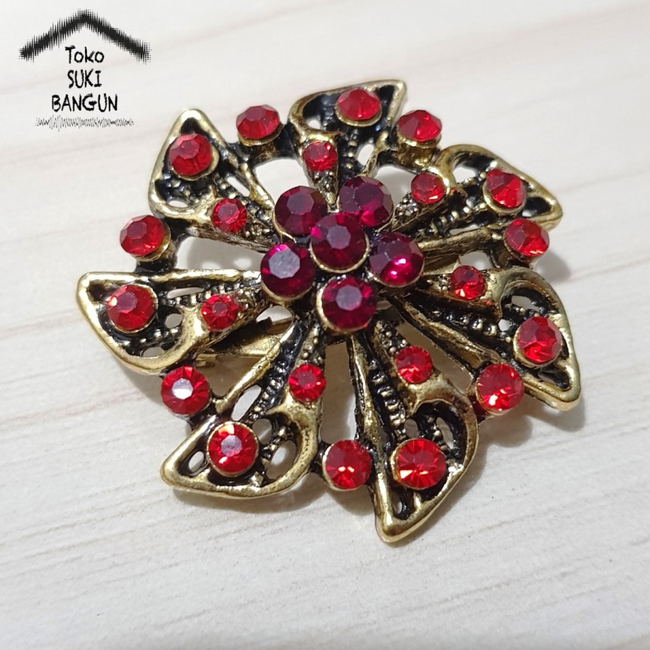 BRK 020-022 Bros Pin Bunga Wanita Jilbab Hijab Flower Brooch Women