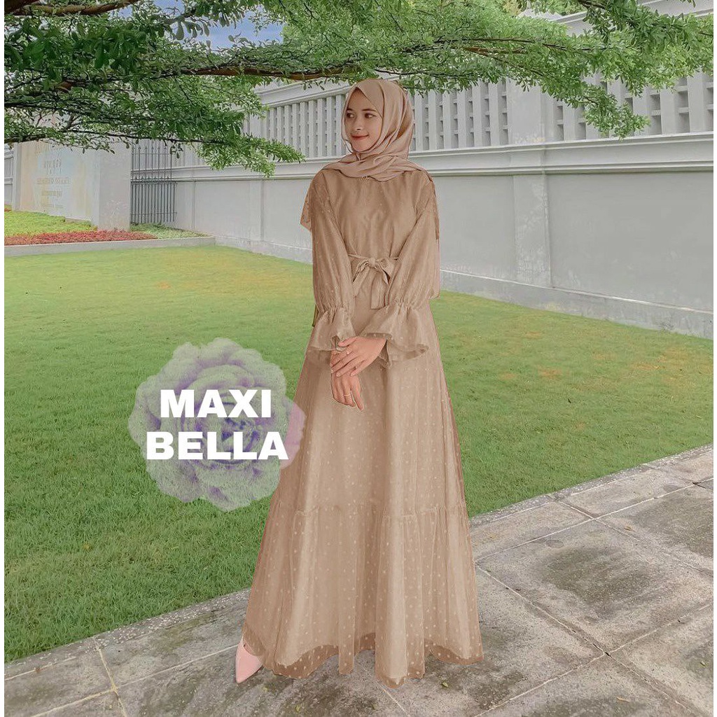 MX BELLA / FASHION GAMIS WANITA TERLARIS / PAKAIAN MUSLIM DRESS BRUKAT MEWAH