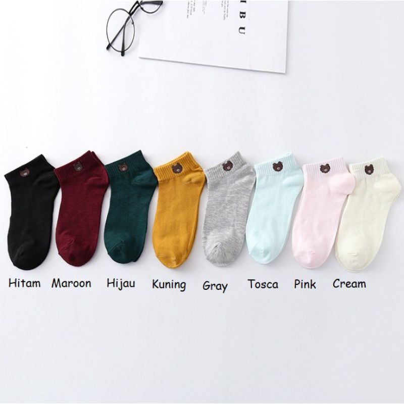KAOS KAKI PENDEK BROWN CEWEK / KAOS KAKI SEMATA KAKI ANKLE WANITA-7