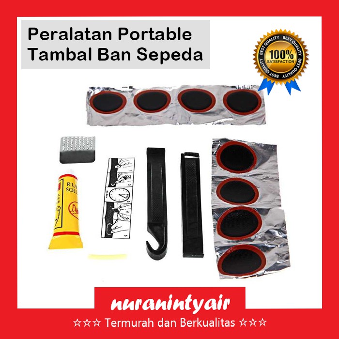 SET Alat Tambal Ban Sepeda / Perlengkapan Tambal Ban Sepeda Portable