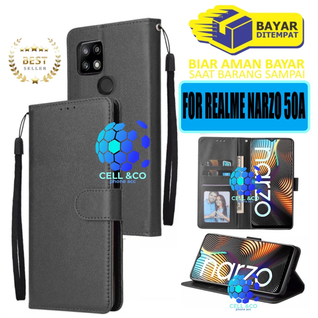 Flip cover REALME NARZO 50A Flip case buka tutup kesing hp casing flip case leather wallet