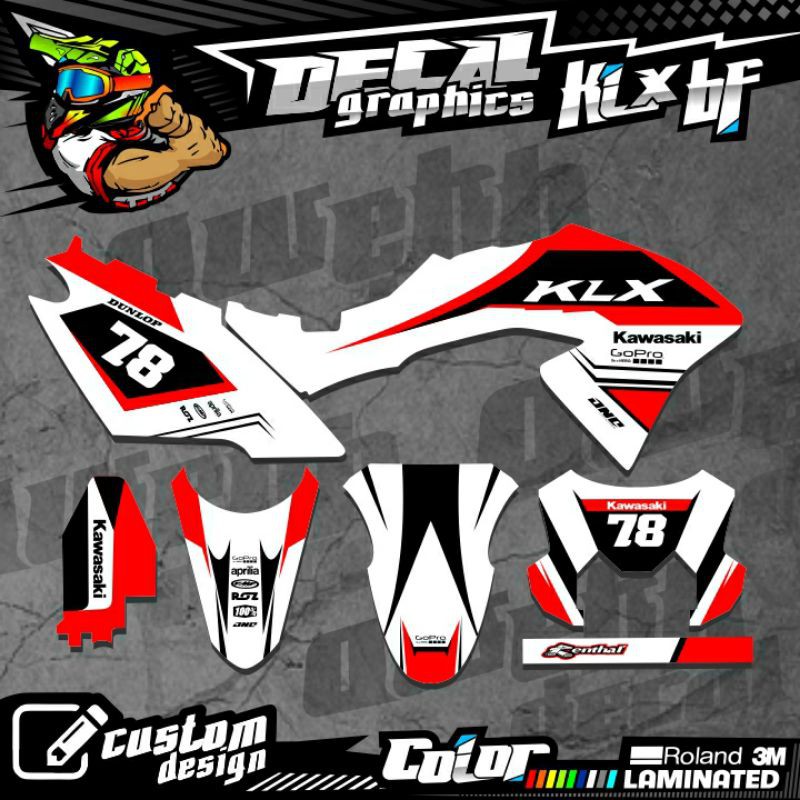 DECAL KLX BF 150 KLX G KLX L/S MERAH SIMPLE CUSTOM