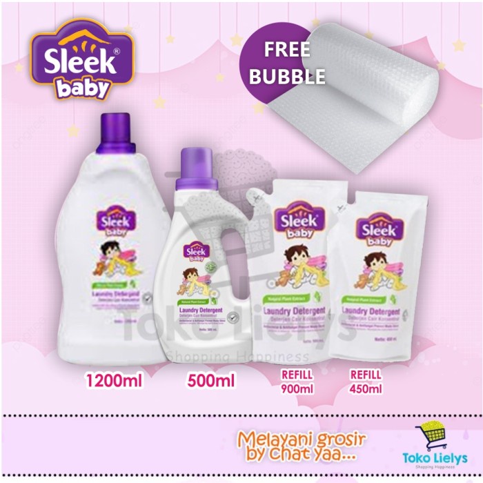 Sleek Laundry Detergent Refil 450 ML 900 ML SLEEK BABY LAUNDRY