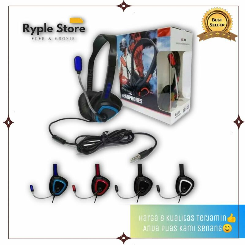 Handfree AT 111 Gaming Pubg / Headset Bando / Headphone Gaming AT-111