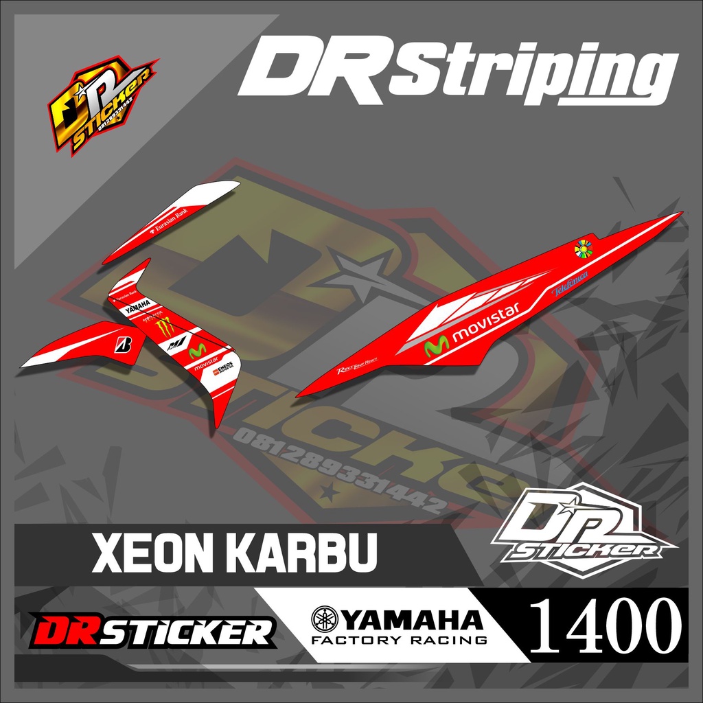 1400 STRIPING STICKER XEON KARBBU MOVISTAR RACING STIKER SEMI FULL
