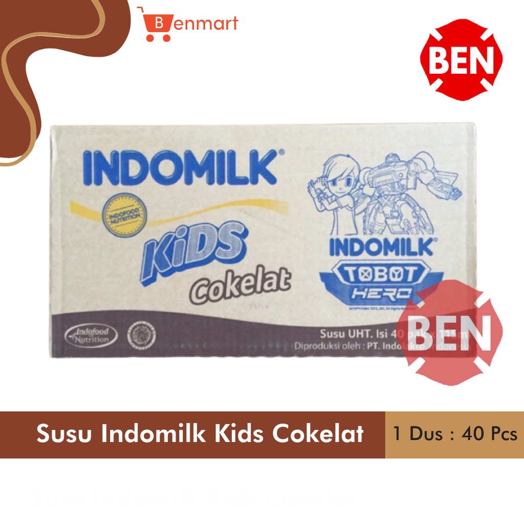 

[DUS] SUSU INDOMILK KIDS COKLAT ISI 40 PAK 115 ml 115ml - Uht cokelat mini kotak pcs botol