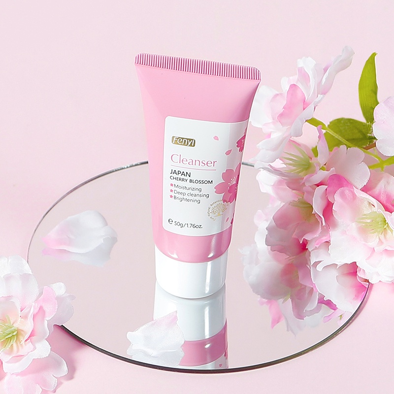 Fenyi Japan Cherry Blossom Cuci Muka Pembersih Waja Glowing Busa Pembersih Pembersih Pori 50g