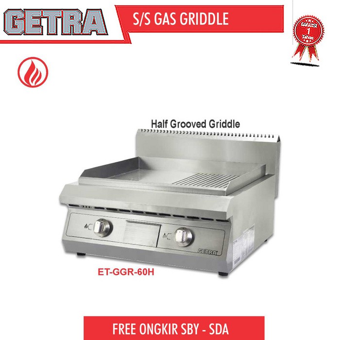 Half flat gas griddle kompor gas steak grill GETRA ET GGR 60H