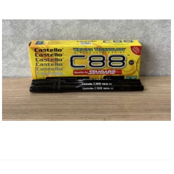 Pulpen Standart Castello C88 Semi Gel 0.5 Hitam Harga Murah bolpoint castello pen