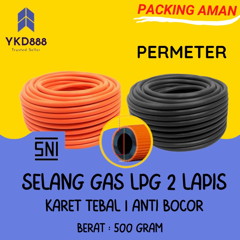 SELANG GAS 2 LAPIS ORANGE | SELANG GAS PERMETER SNI | SELANG GAS 2 LAPISAN | SELANG WATER HEATER | S