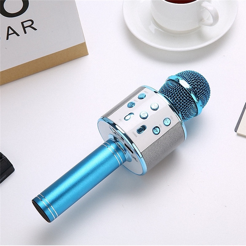 Mic Bluetooth Karaoke WS-858 Smule Wireless Karoke Microphone Karaoke Mikrofon 858