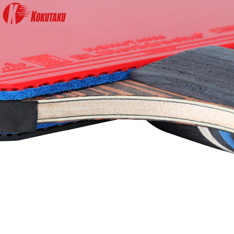 Kokutaku 4 / 5 / 6 Star ITTF Bat Tenis Meja / Ping Pong Profesional Bahan Karbon Dengan Case Karet Ganda