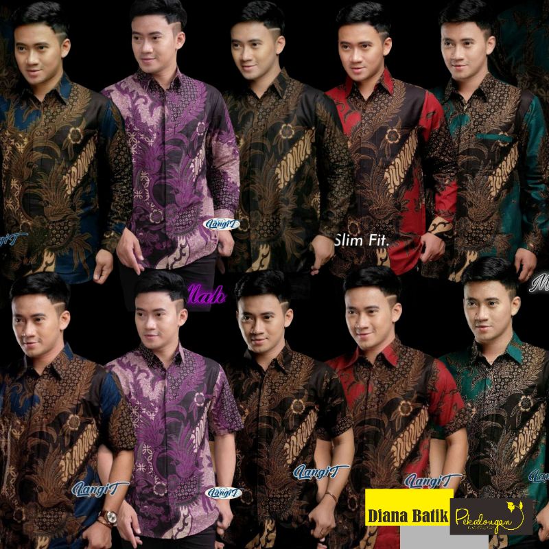 Kemeja Batik Pria Lengan Panjang Pendek Motif Mahaesa M L XL XXL