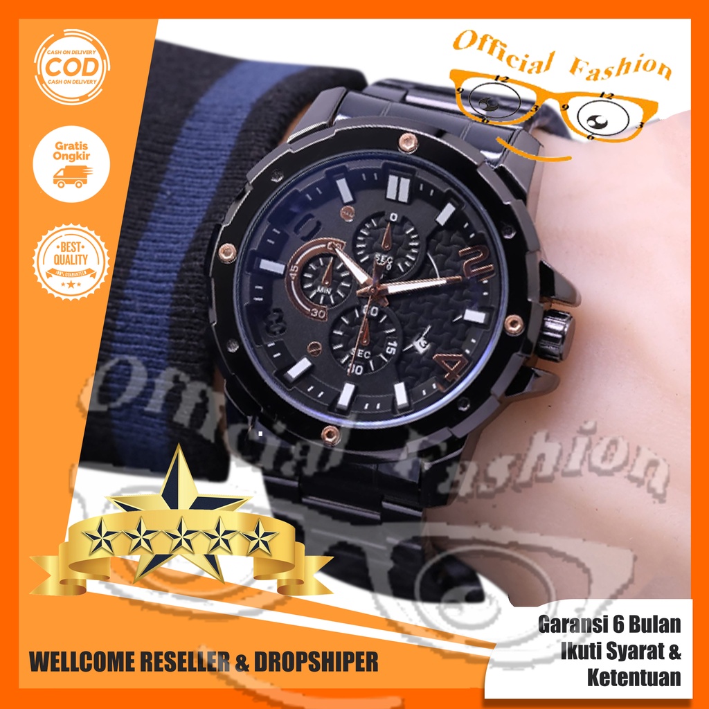 Best Seller !!! Jam Tangan Wanita FX46100L Tali Rantai Tanggal Aktif Chrono Off Free Baterai