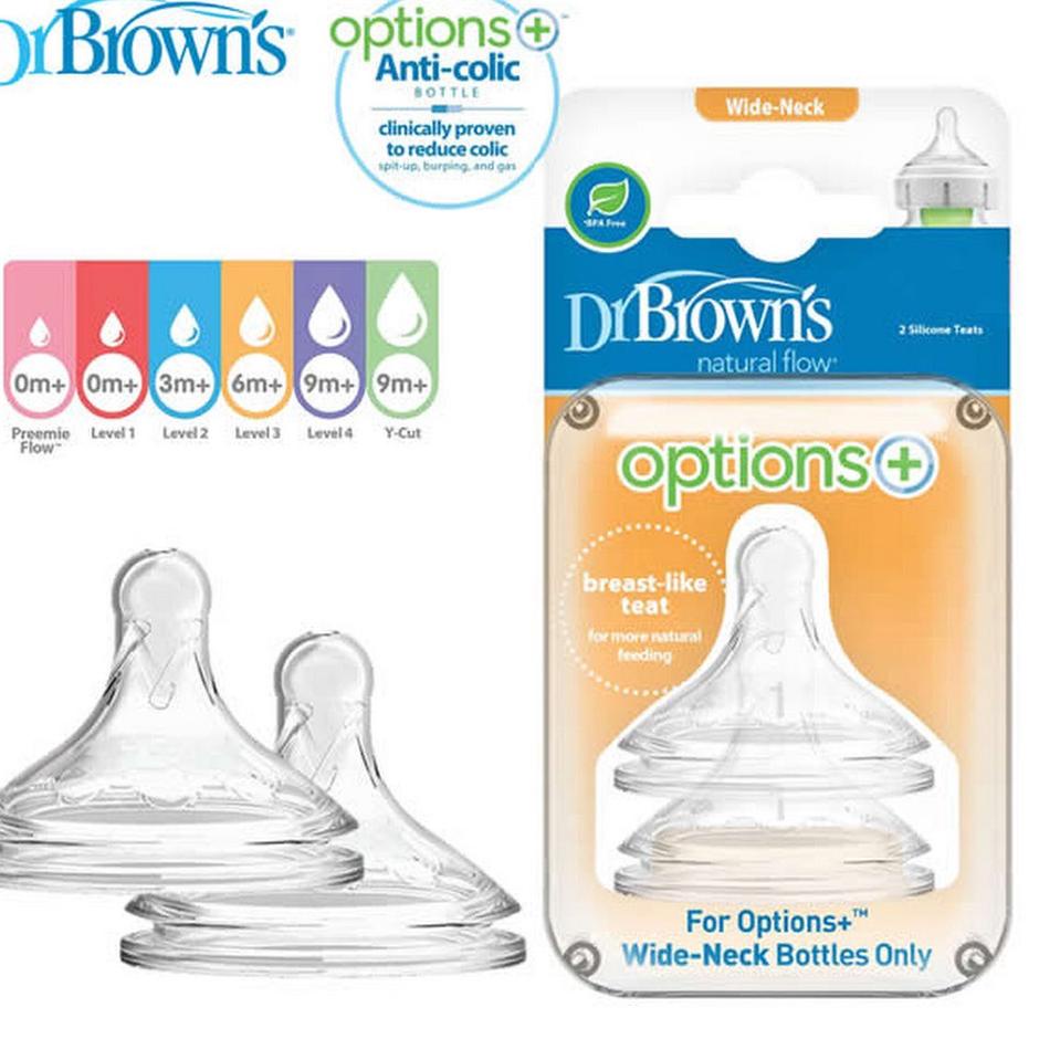 DR BROWN'S MURAH NIPPLE SILICONE WIDE NECK OPTION+ ISI 2 DOT BOTOL SUSU