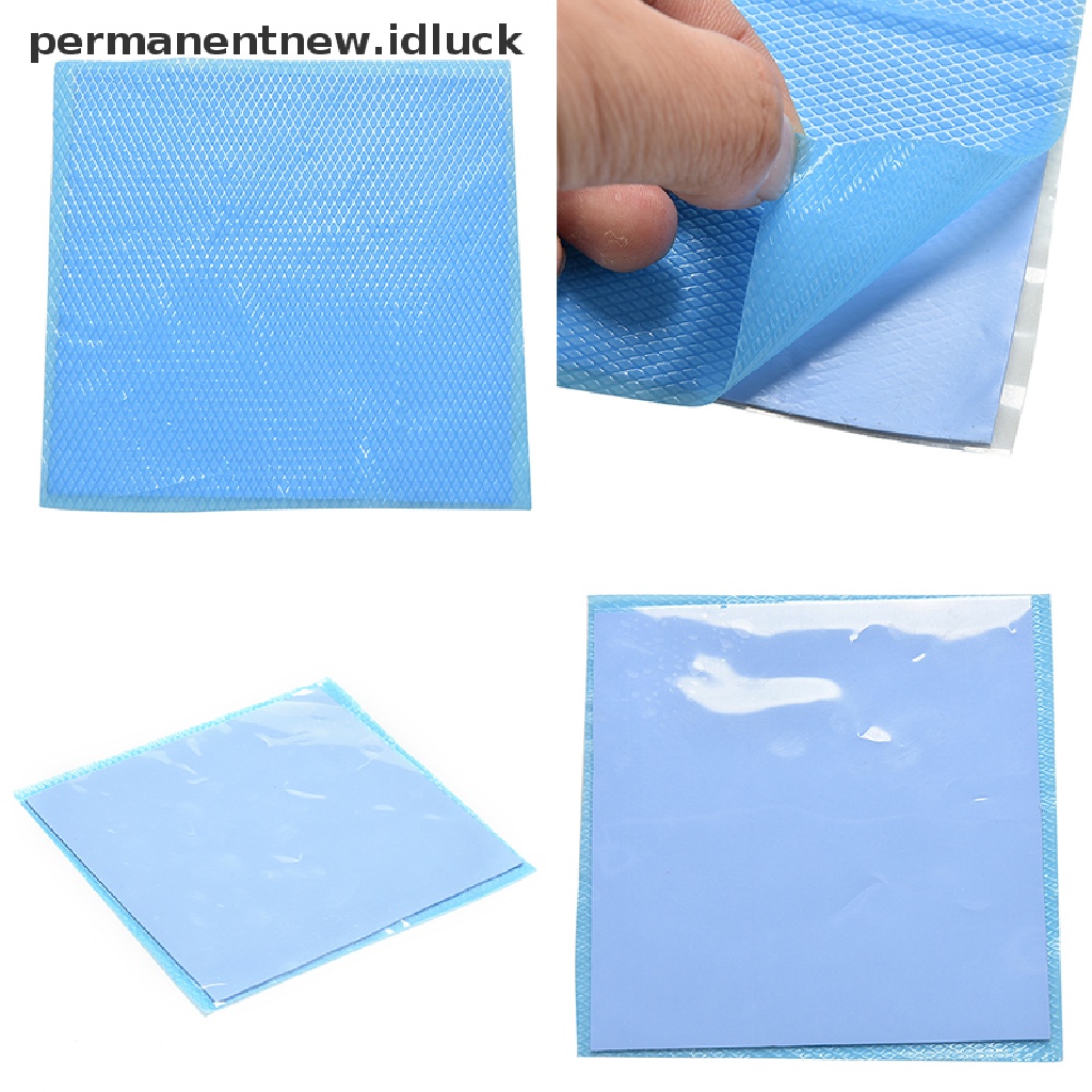 Pad Silikon Konduktif Termal Pendingin Ukuran 100mm X 100mm X 1mm Warna Biru