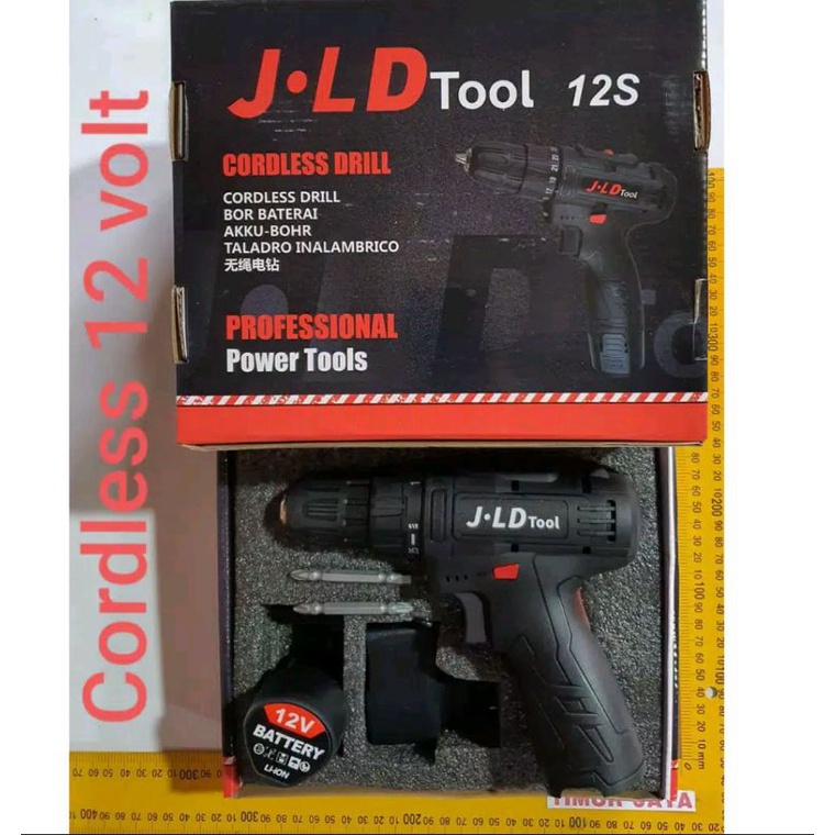 JLD 12V-SET Bor Obeng Bor Baterai 12 Volt Cordless Drill J12S