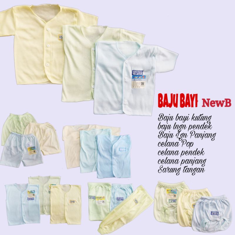 3 PCS Baju Bayi Newborn Baru Lahir Murah 0-3 bulan Set Katun Polos Cewek Cowok / Baju Baby Unisex