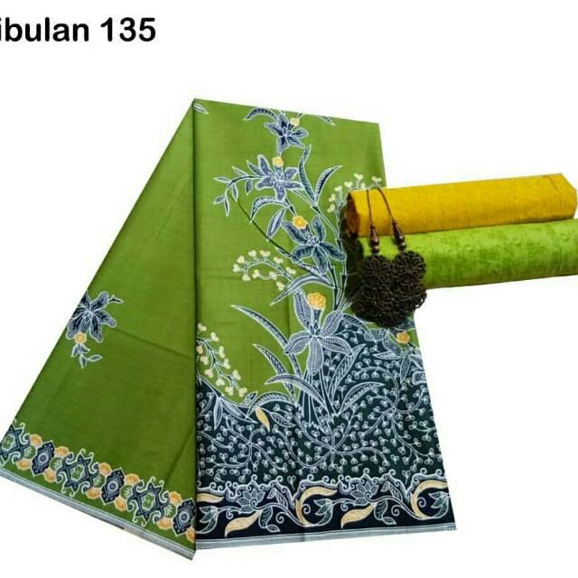 Kain Batik Pekalongan Bahan Katun Cibulan 135 Hijau Unggul Jaya