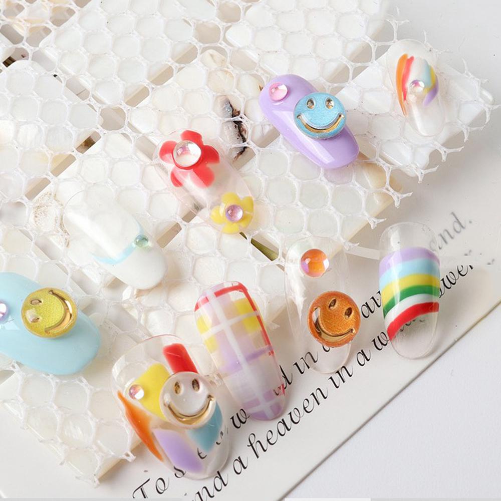 AUGUSTINA Augustina Smiley Face Perhiasan Kuku Musim Semi AndSummer Kartun Lucu DIY Desain Nail Art