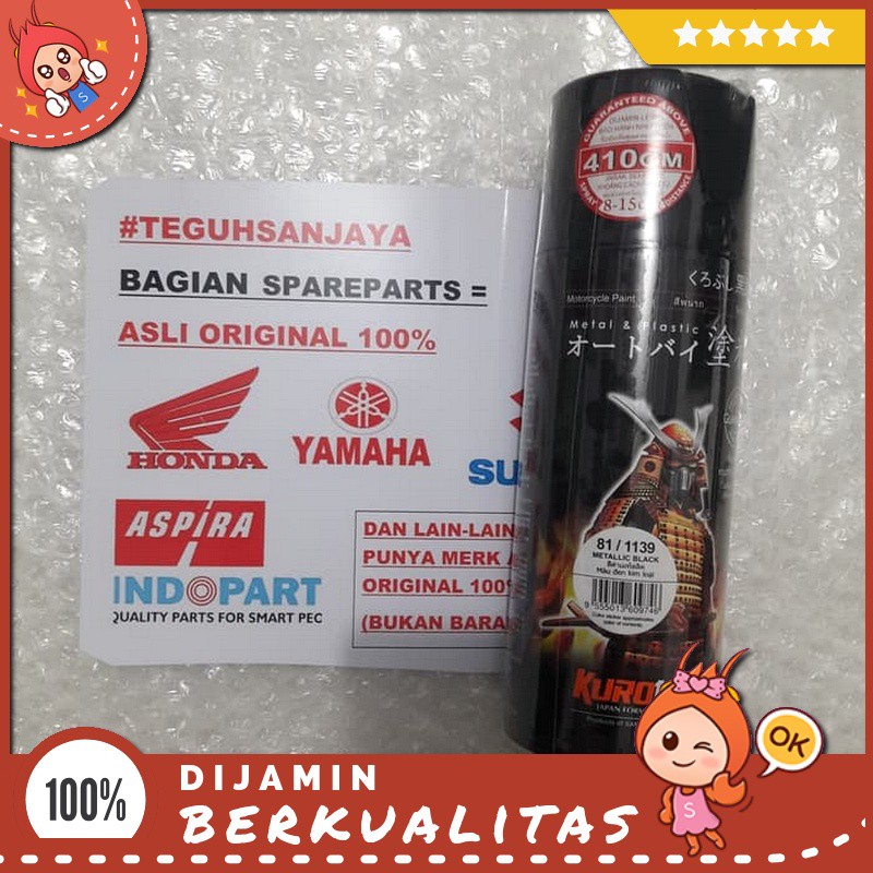 Cat Semprot / Pylox Samurai Metallic Black / Hitam Metalik Metallic Sparepart Motor Murah