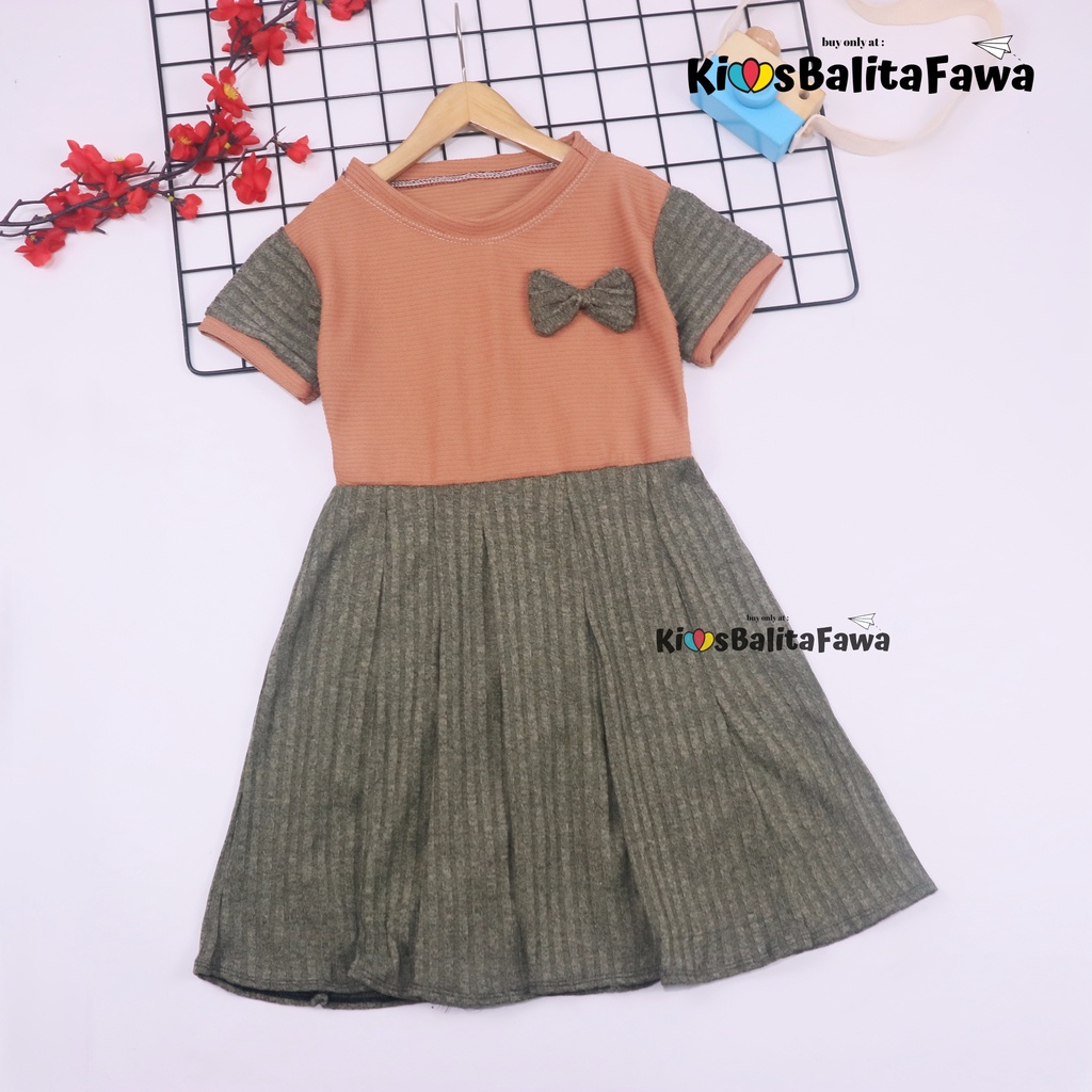 Dress Karin uk 5-6 Tahun / Balita Anak Perempuan Dres Lengan Pesta Kaos Baju Murah Gaun Pesta Import