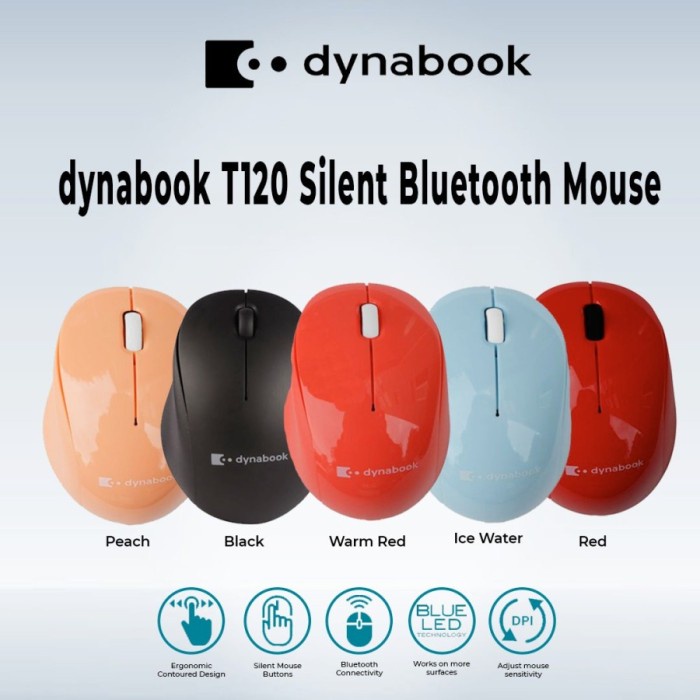 Mouse Dynabook T120 Silent Bluetooth 1600DPI - Dynabook T 120 Mouse...