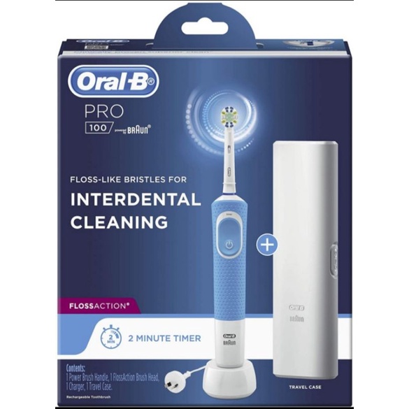 Oral B Pro100 electric toothbrush, sikat gigi elektrik Oral-B vitality 100