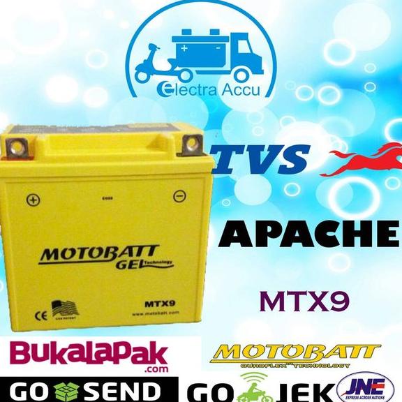 Aki Motor TVS Apache Motobatt MTX9 Aki Kering