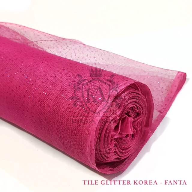 Kain Tile Tulle Tila Gliter Korea 150cm Bahan Rok Dress Gaun Kebaya Meteran (100cm) Murah Glitter