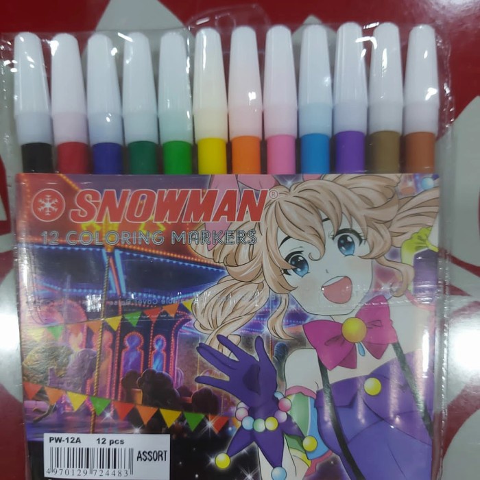 

Bagus Spidol Kecil Snowman Coloring Marker 12 Warna Gilaa!!!