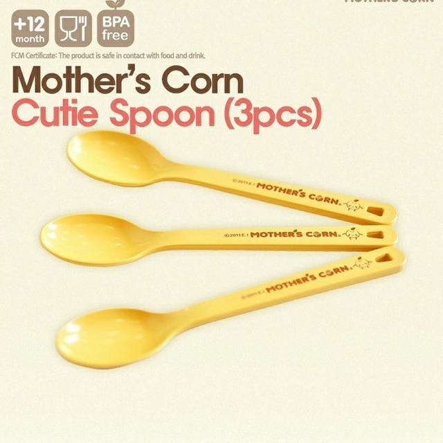 MOTHER’S CORN / Mothers Corn / Motherscorn Cutie Spoon (Set Sendok Makan Anak Bayi isi 3pc)