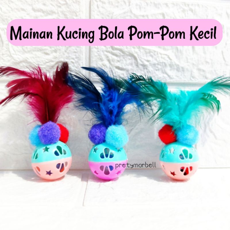 Mainan Bola Kucing Pom-Pom Kecil Cat Toys Murah Blitar