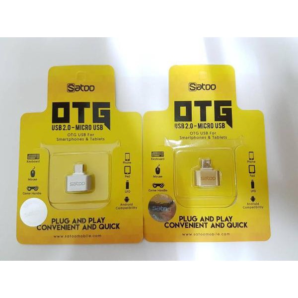 SATOO Micro USB To USB 2.0 METAL OTG Adapter - Gold Dan Silver -