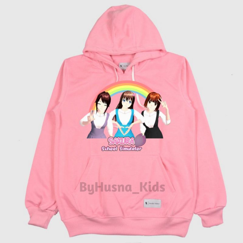Jaket Hoodie Anak Motif Gaming Sakura Sakura School Simulator