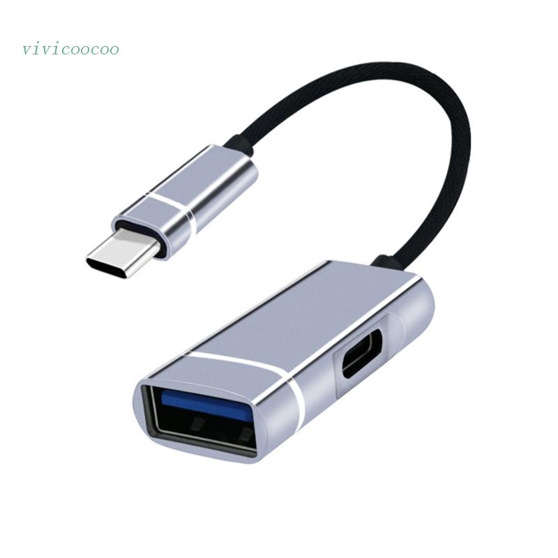 Vivi 2 in 1 Dock Station USB Tipe C Ke USB 3.0 + PD Charging Hub Adapter Untuk Laptop