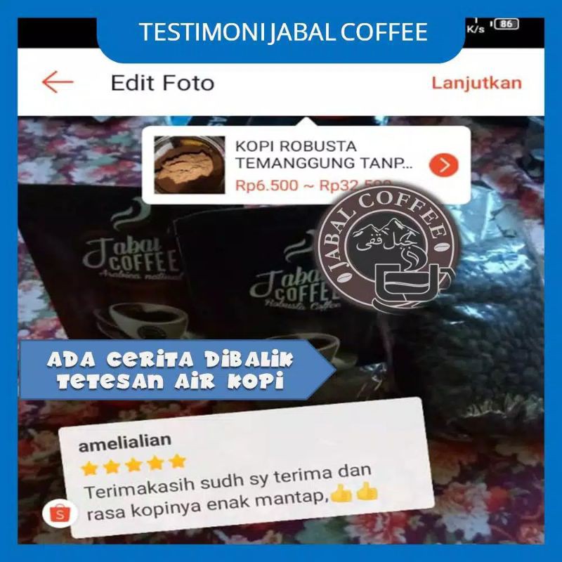 Minuman Coffee Kopi Hitam Bubuk Robusta Original Murni Temanggung Asli Tanpa Campuran Bahan Pengawet