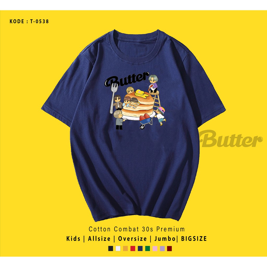 T0538  T-SHIRT / KAOS UNISEX / TUMBLR TEE / REAL PICTURE KPOP BTS BUTTER PANCAKE / IMPORT / ARMY