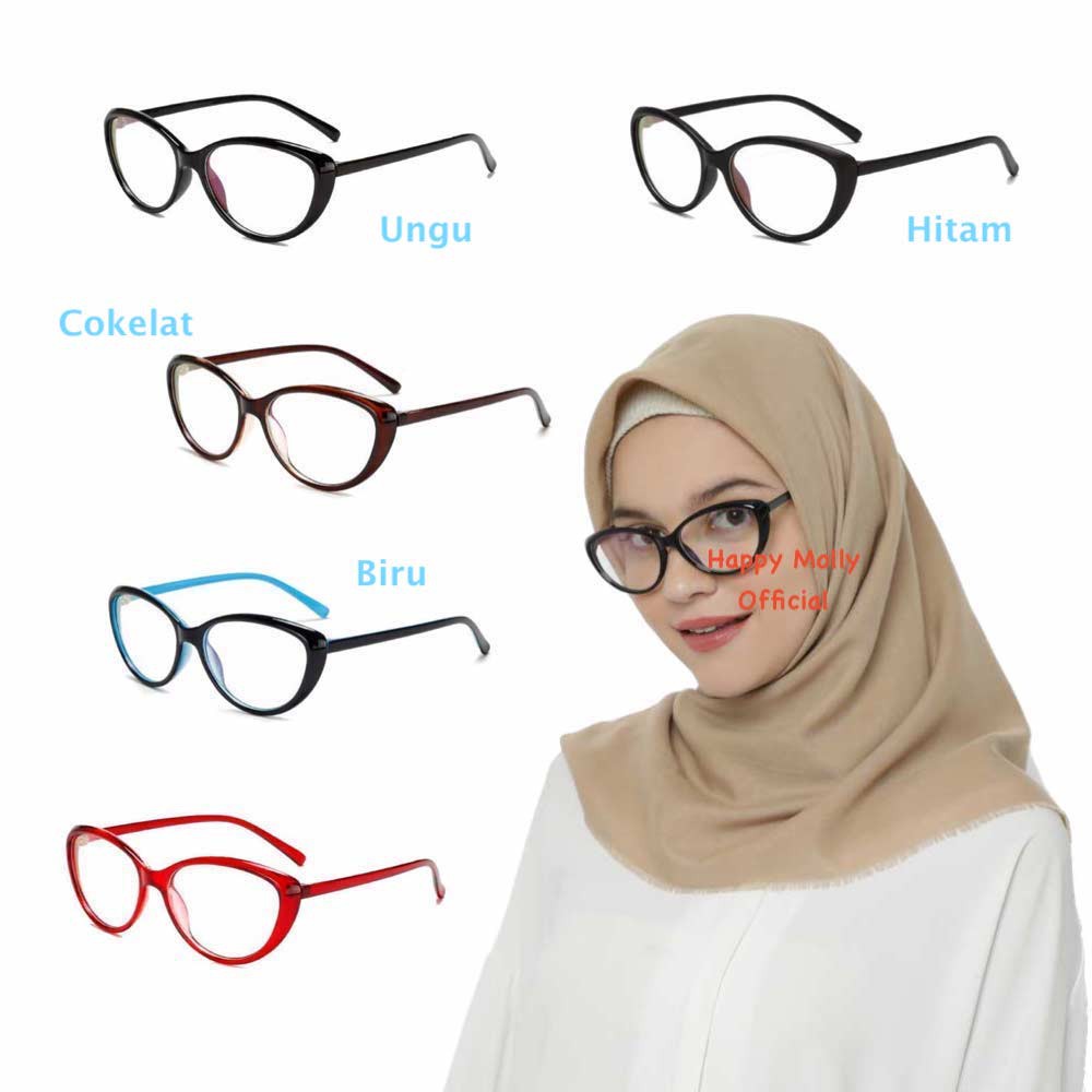 Kacamata Anti Radiasi (Design Korea) Pria dan Wanita Hijab - HM446 ( Group ) FREE Kotak &amp; Lap