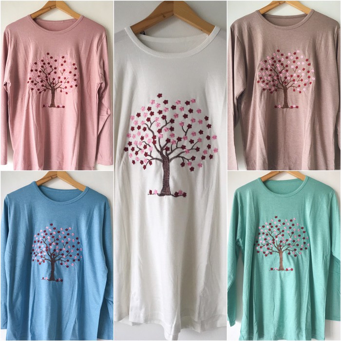 MV735 Blouse kaos import bisa buat ibu2 anak muda big size jumbo xxl sakura