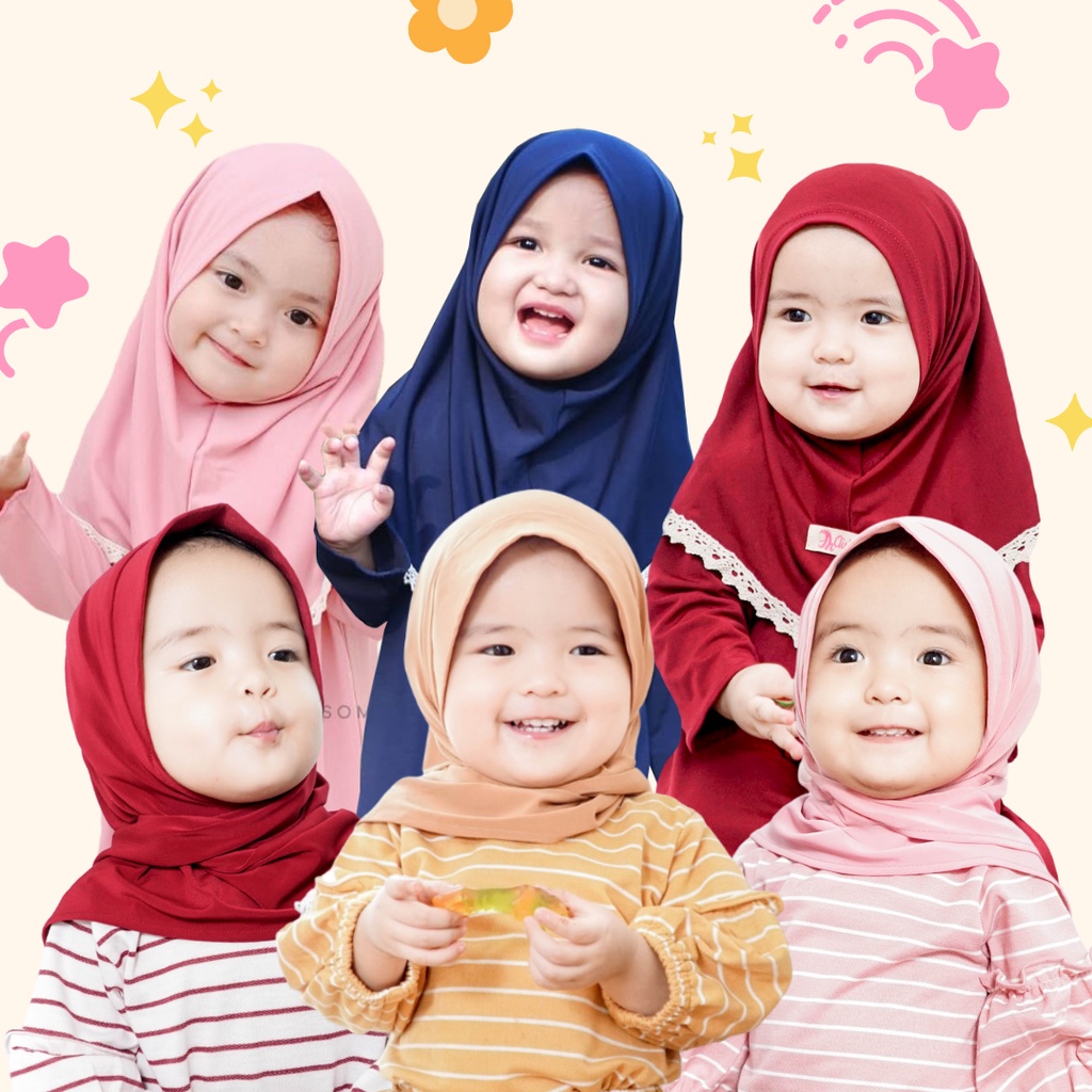 Pashmina Instant Anak / Kerudung Anak Pashtan Alika / Jilbab Anak Perempuan Aiska 0-2 Tahun / Hijab Bayi Perempuan Polos Daily Lace /  Jilbab Instan