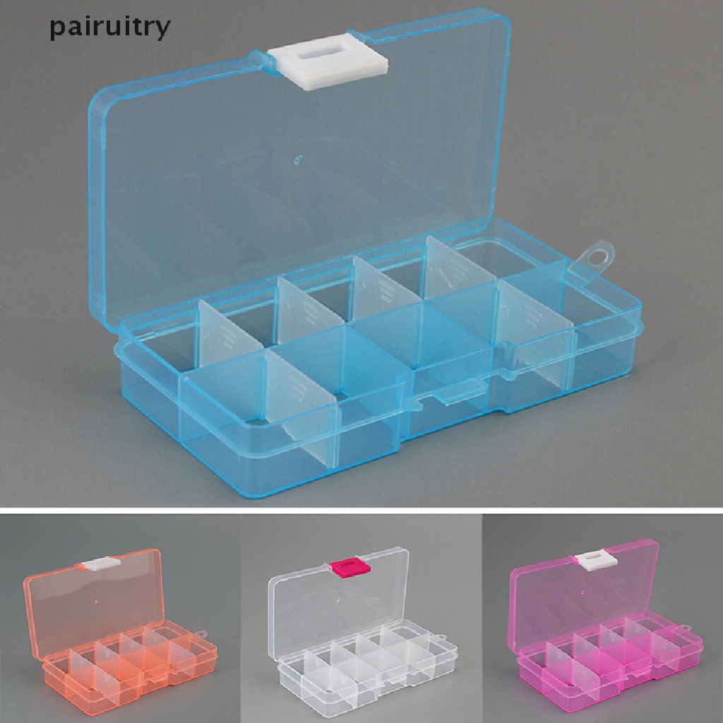 PRT  Plastic10 Slots Adjustable Jewelry Storage Box Case Craft Organizer Beads PRT