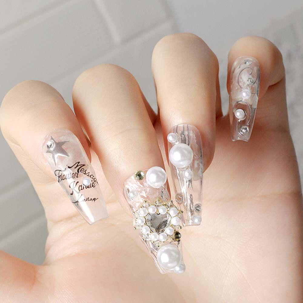 AUGUSTINA Agustina Cinta Nail Art Berlian Gaya Jepang Fashion Mewah Pesona Zirkon DIY Dekorasi Nail Art